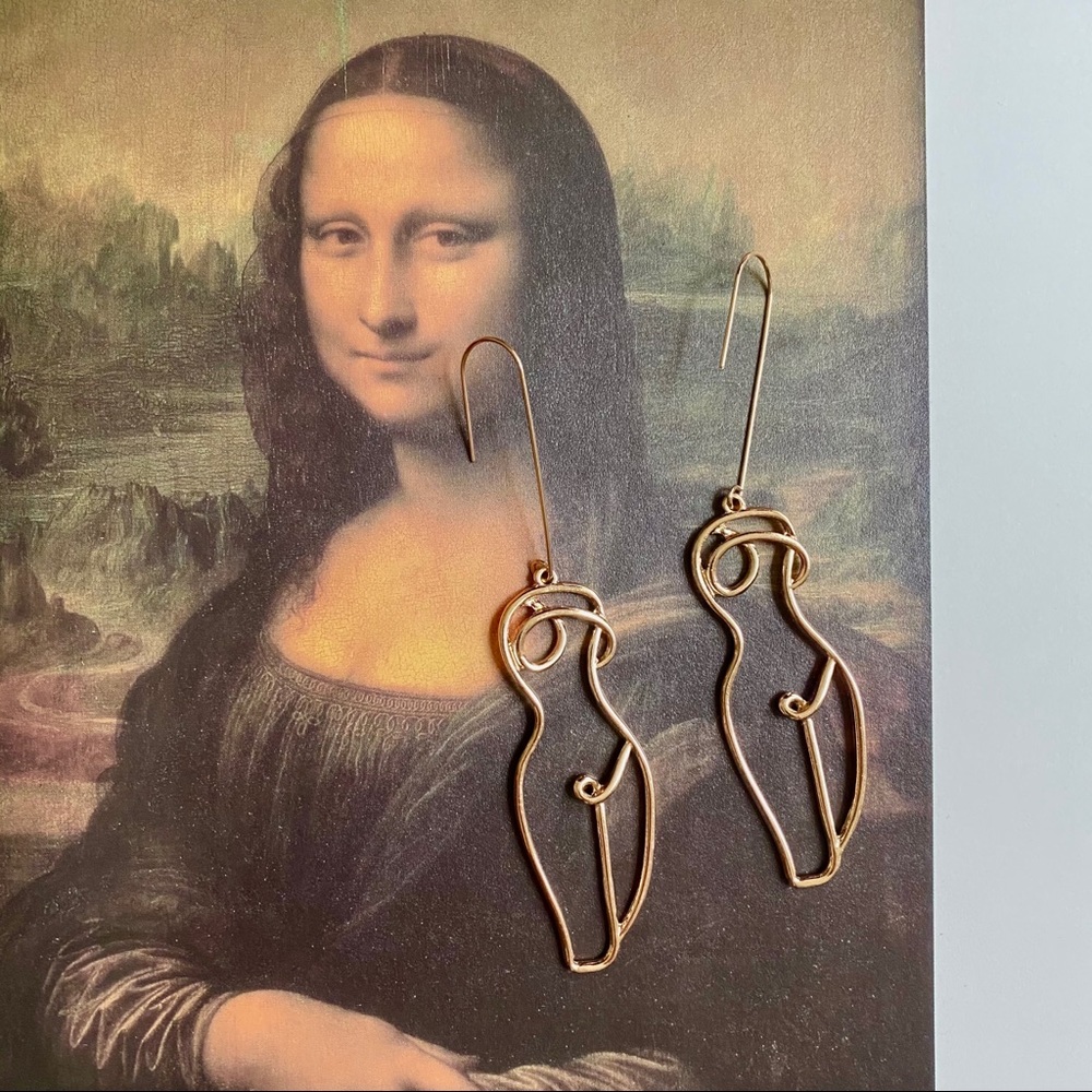 Female Figure Earrings Artsy Earrings - Picture 6 of 9